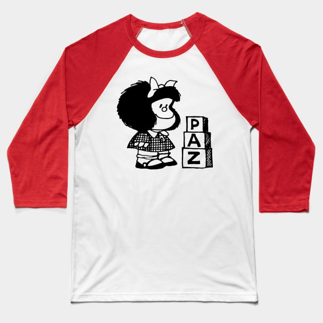 PAZ - Mafalda Baseball T-Shirt by gemini chronicles